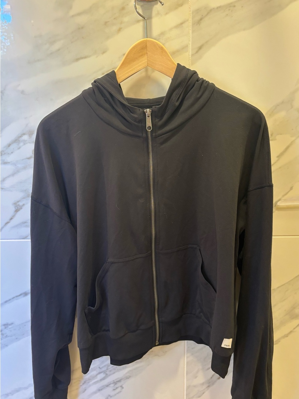 Vuori Women’s Halo Modern Full Zip Hoodie - True Black - Medium